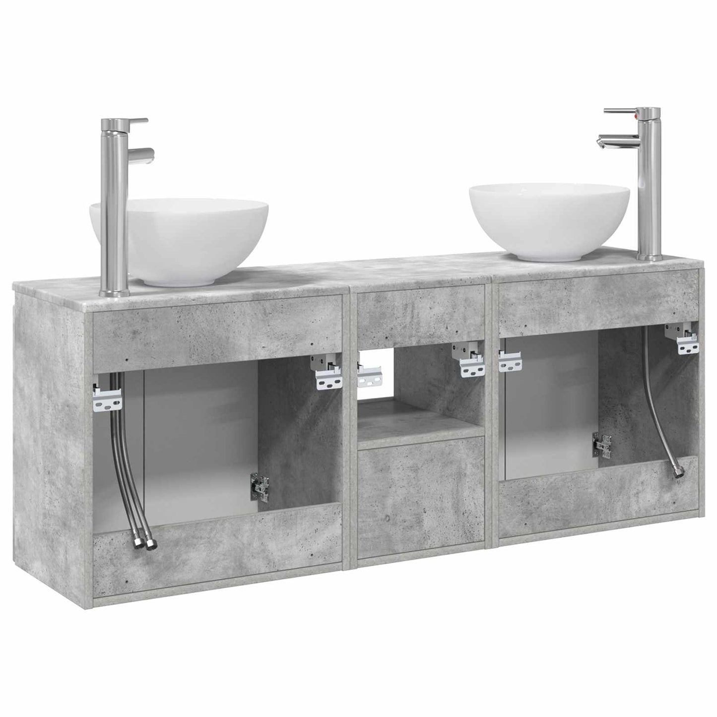 vidaXL Bathroom Cabinet Set 3 pcs Concrete Grey 49.5 x 35 x 63 cm
