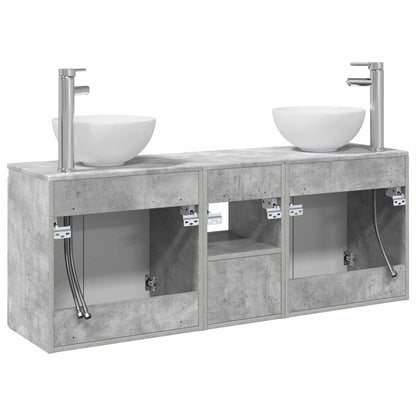 vidaXL Bathroom Cabinet Set 3 pcs Concrete Grey 49.5 x 35 x 63 cm