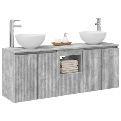 vidaXL Bathroom Cabinet Set 3 pcs Concrete Grey 49.5 x 35 x 63 cm