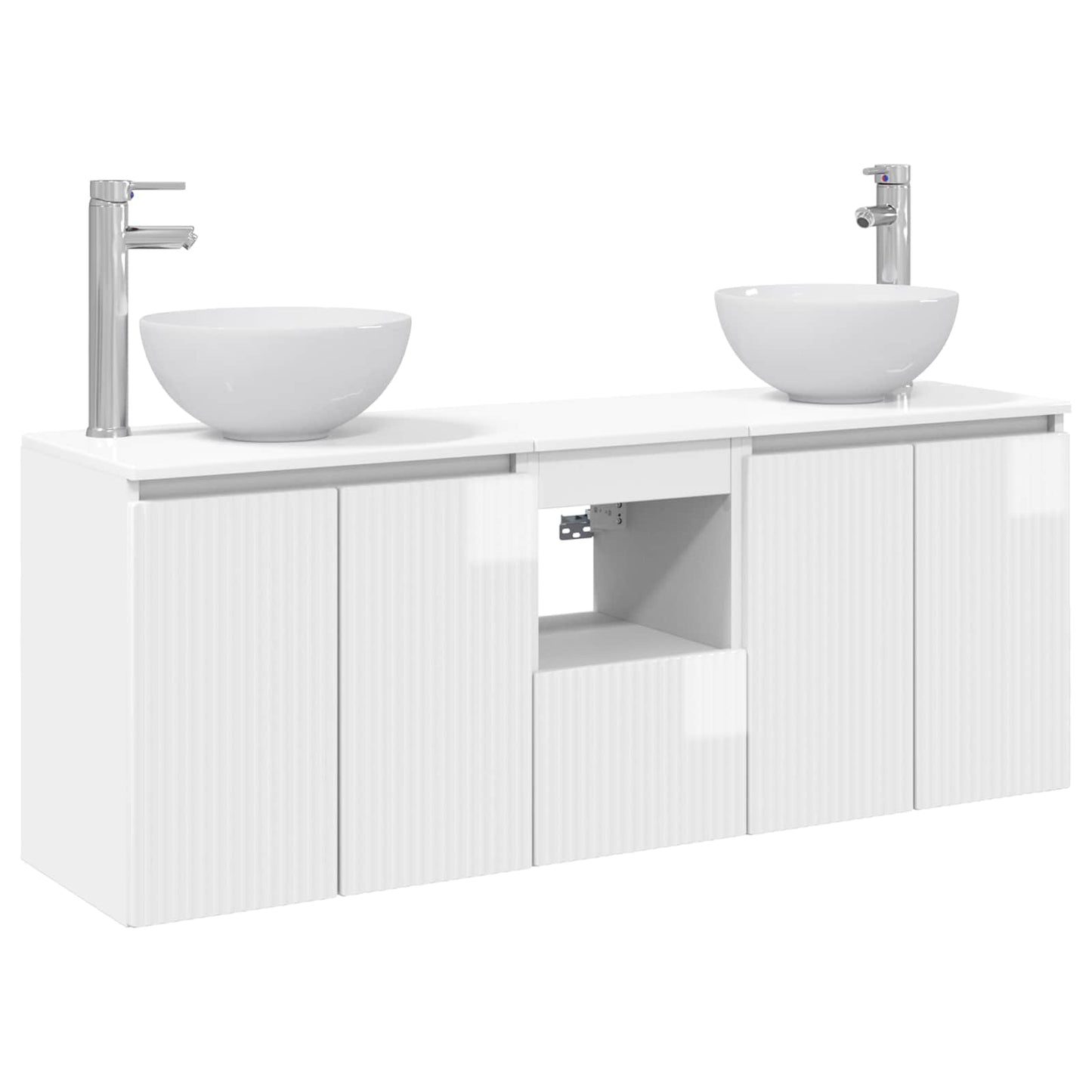 vidaXL Bathroom Cabinet Set 3 pcs High Gloss White 49.5 x 35 x 63 cm
