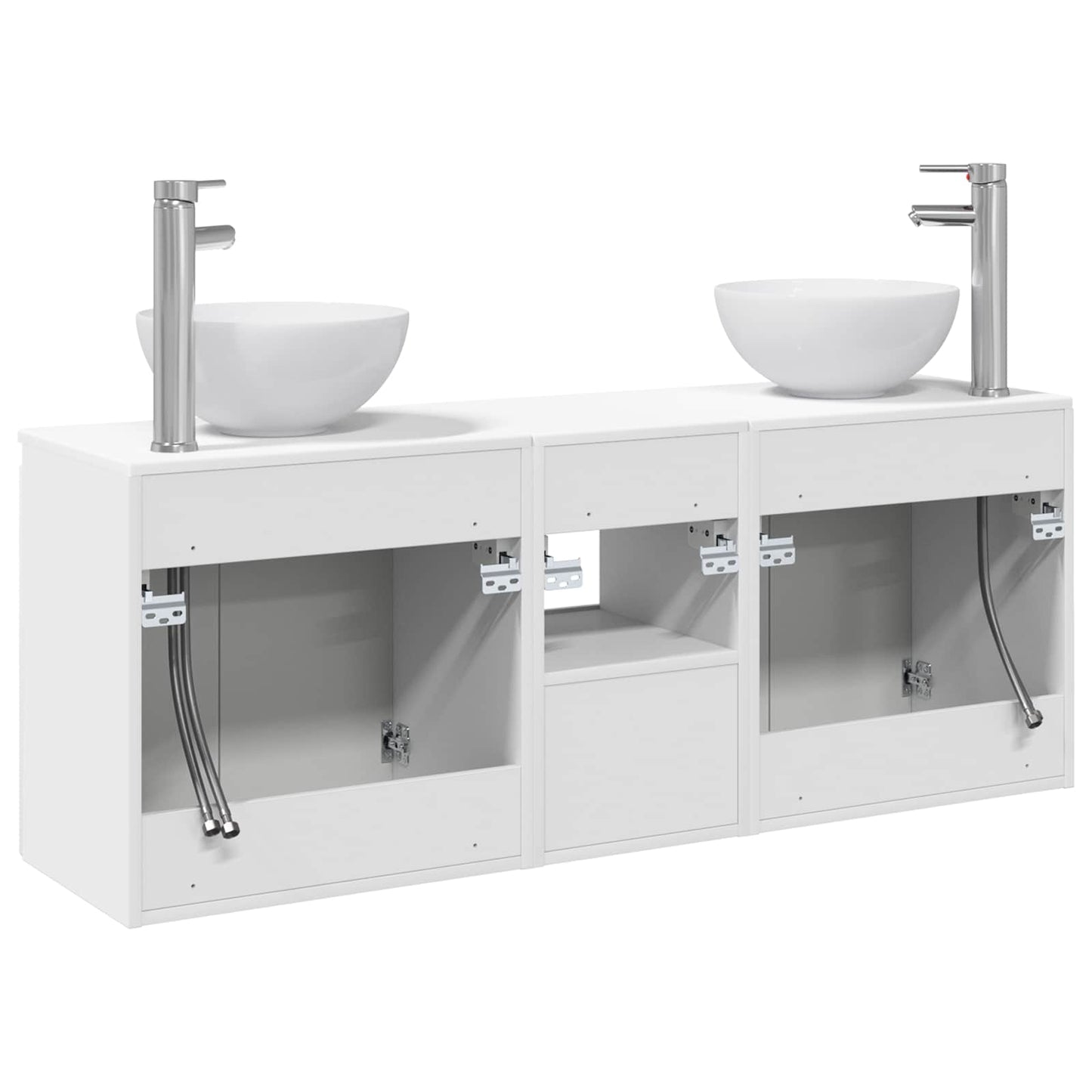 vidaXL Bathroom Cabinet Set 3 pcs High Gloss White 49.5 x 35 x 63 cm