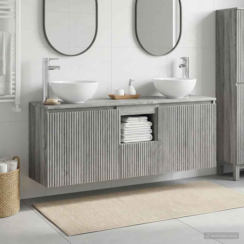 vidaXL Bathroom Cabinet Set 3 pcs Grey Sonoma 49.5 x 35 x 63 cm