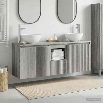 vidaXL Bathroom Cabinet Set 3 pcs Grey Sonoma 49.5 x 35 x 63 cm
