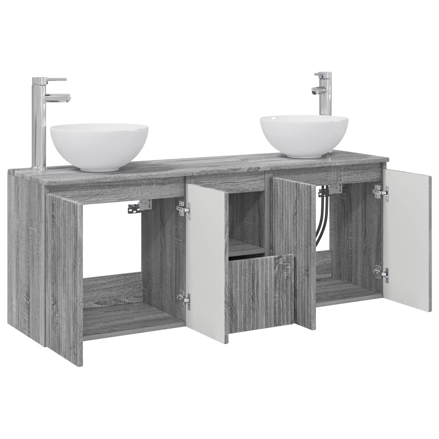 vidaXL Bathroom Cabinet Set 3 pcs Grey Sonoma 49.5 x 35 x 63 cm