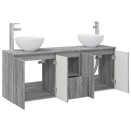 vidaXL Bathroom Cabinet Set 3 pcs Grey Sonoma 49.5 x 35 x 63 cm