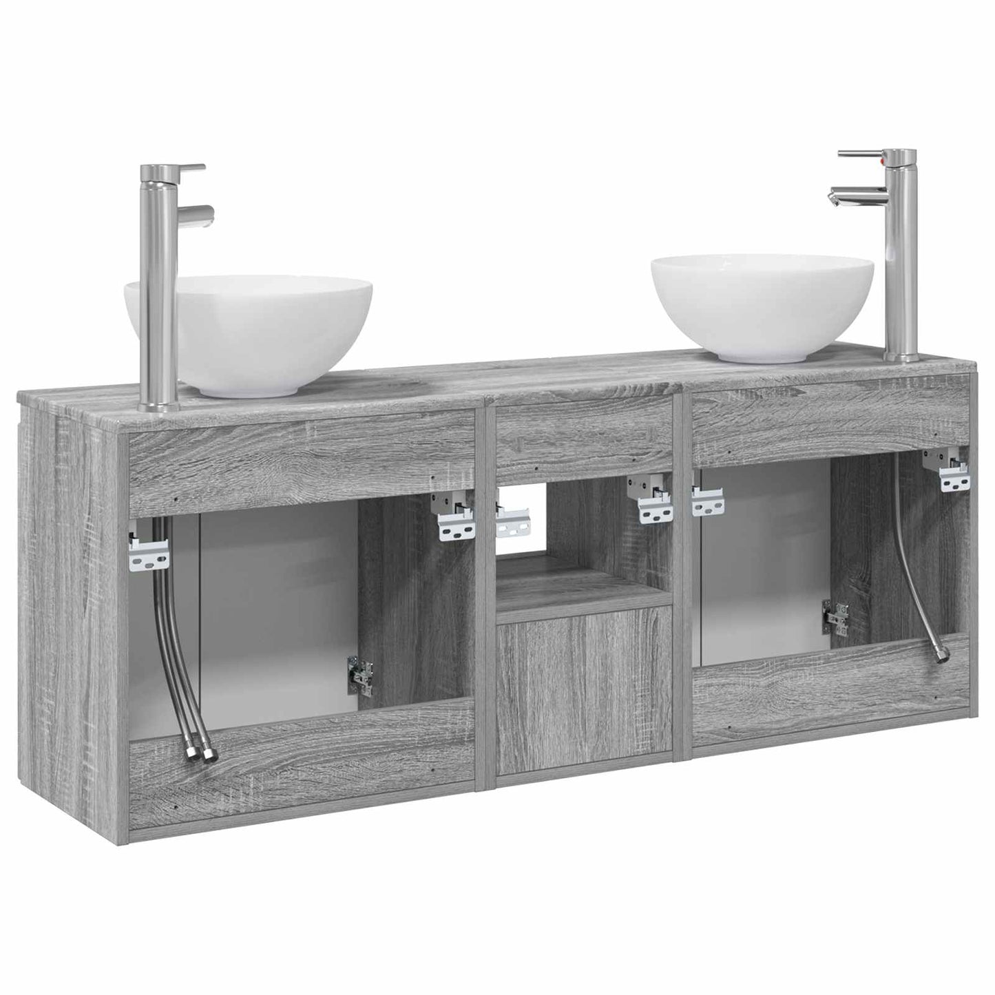 vidaXL Bathroom Cabinet Set 3 pcs Grey Sonoma 49.5 x 35 x 63 cm