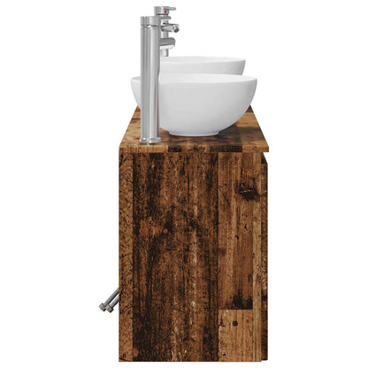 vidaXL Bathroom Cabinet Set 3 pcs Old Wood 49.5 x 35 x 63 cm