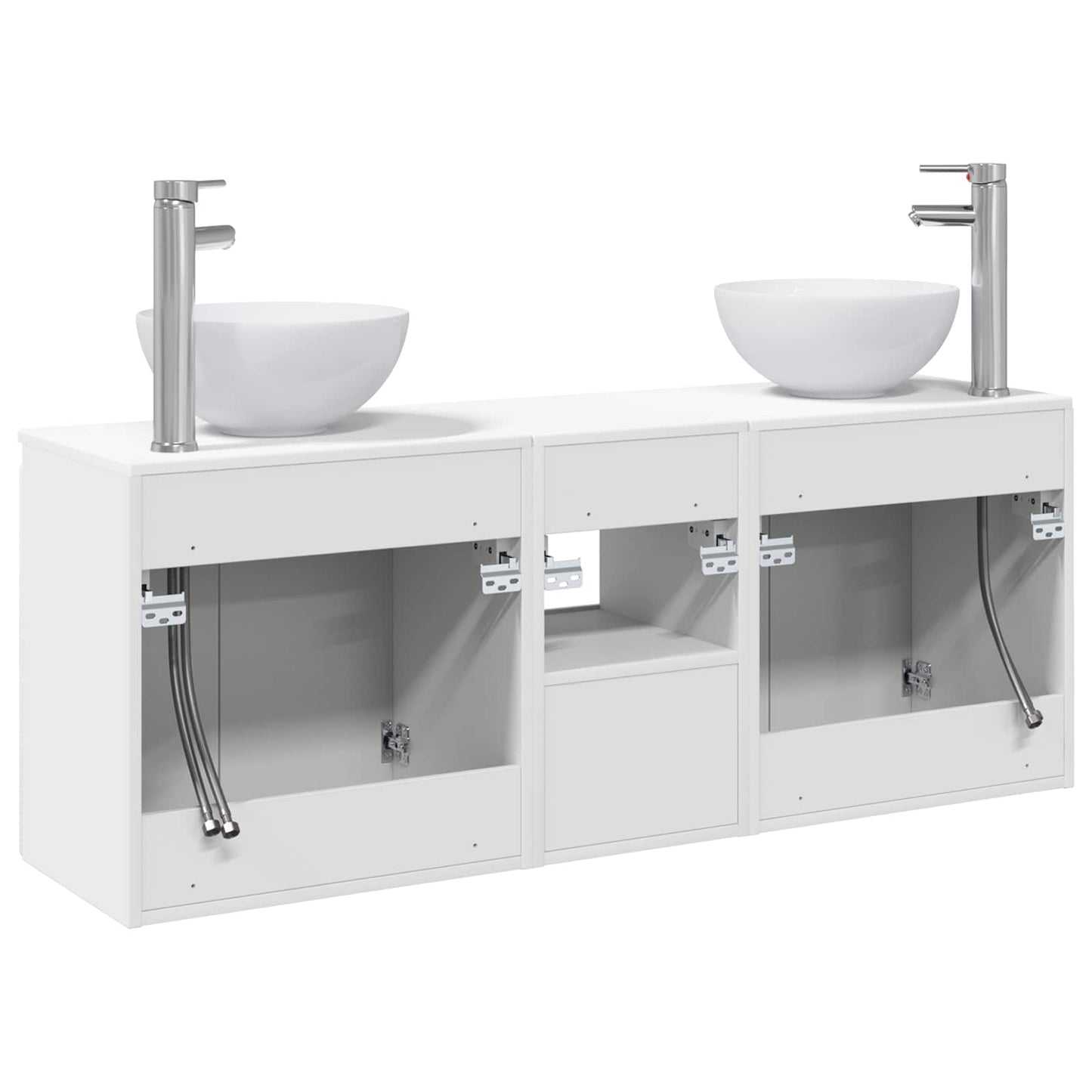 vidaXL Bathroom Cabinet Set 3 pcs White 49.5 x 41 x 64.5 cm