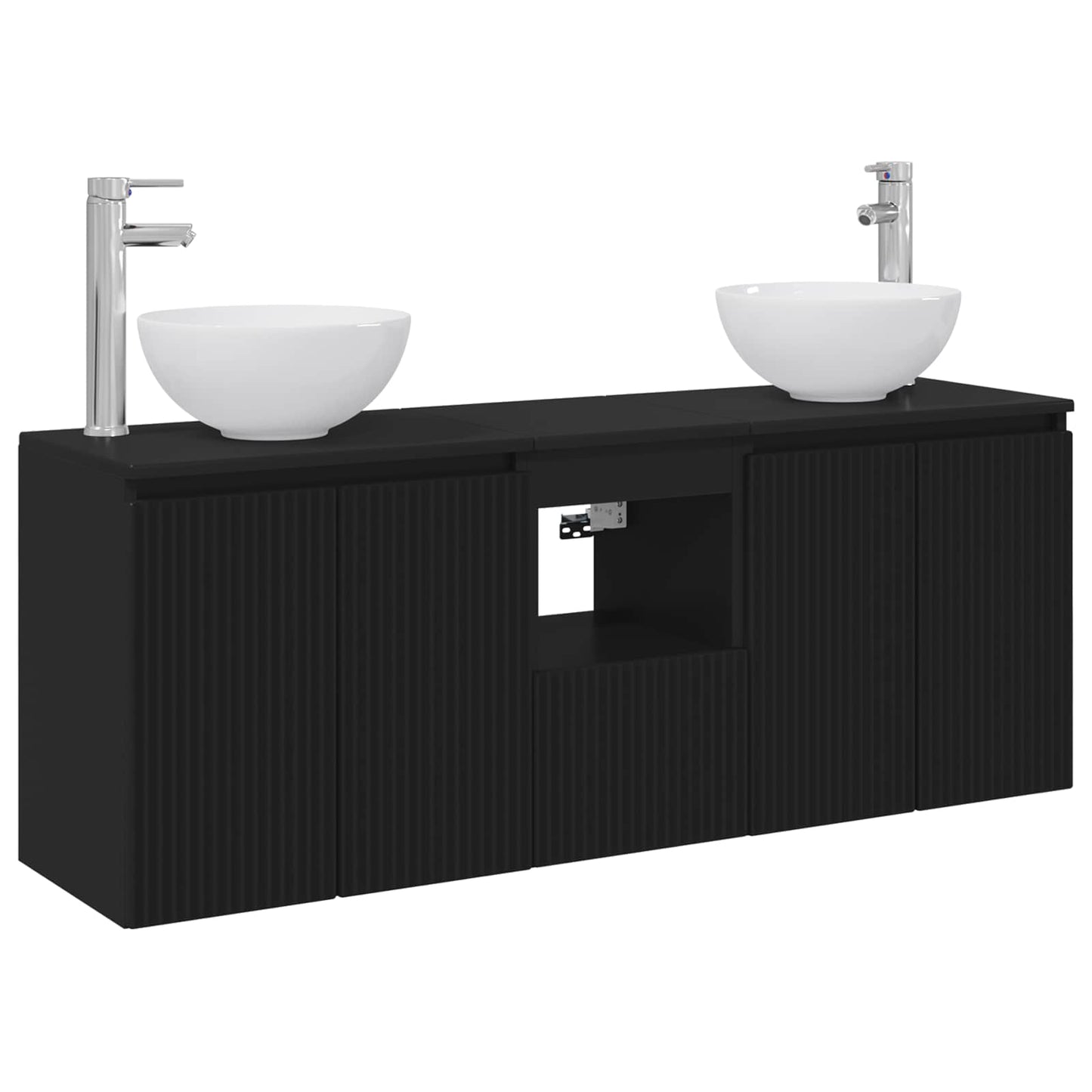 vidaXL Bathroom Cabinet Set 3 pcs Black 49.5 x 41 x 64.5 cm