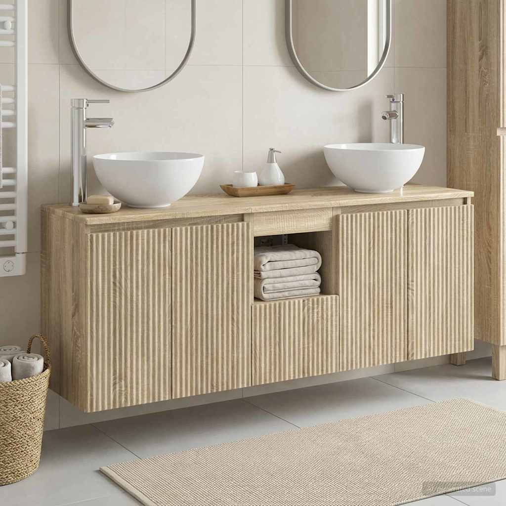 vidaXL Bathroom Cabinet Set 3 pcs Sonoma Oak 49.5 x 41 x 64.5 cm