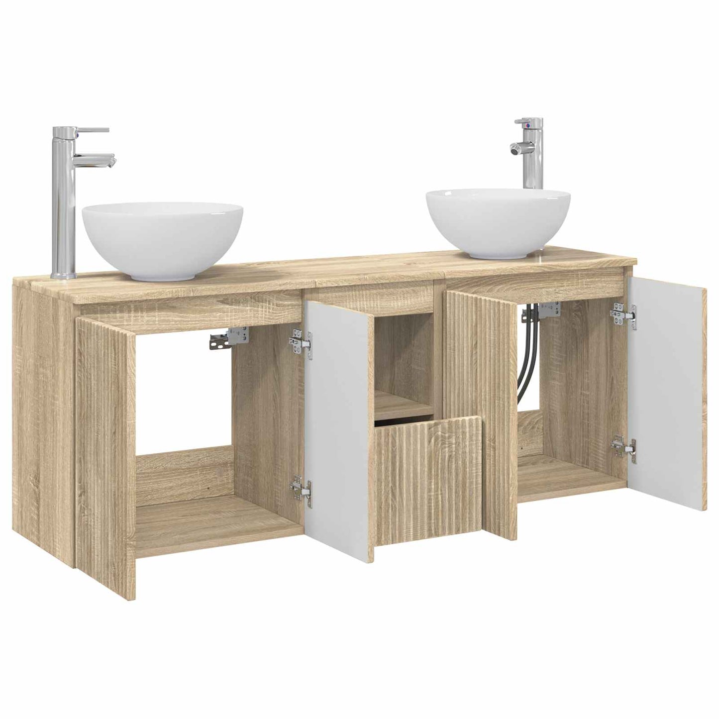 vidaXL Bathroom Cabinet Set 3 pcs Sonoma Oak 49.5 x 41 x 64.5 cm