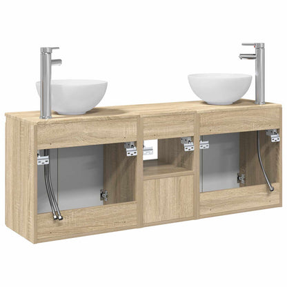 vidaXL Bathroom Cabinet Set 3 pcs Sonoma Oak 49.5 x 41 x 64.5 cm