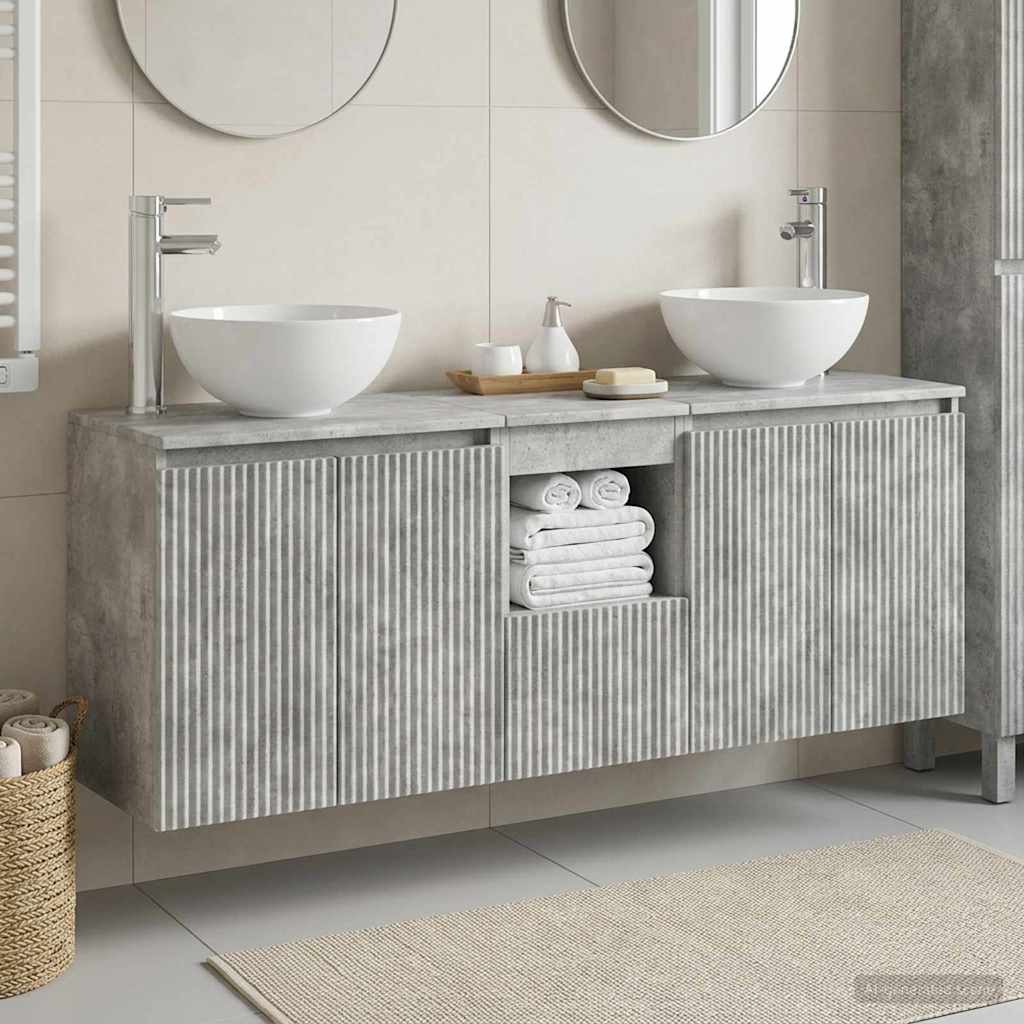 vidaXL Bathroom Cabinet Set 3 pcs Concrete Grey 49.5 x 41 x 64.5 cm