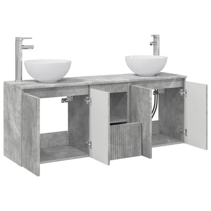 vidaXL Bathroom Cabinet Set 3 pcs Concrete Grey 49.5 x 41 x 64.5 cm