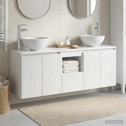 vidaXL Bathroom Cabinet Set 3 pcs High Gloss White 49.5 x 41 x 64.5 cm