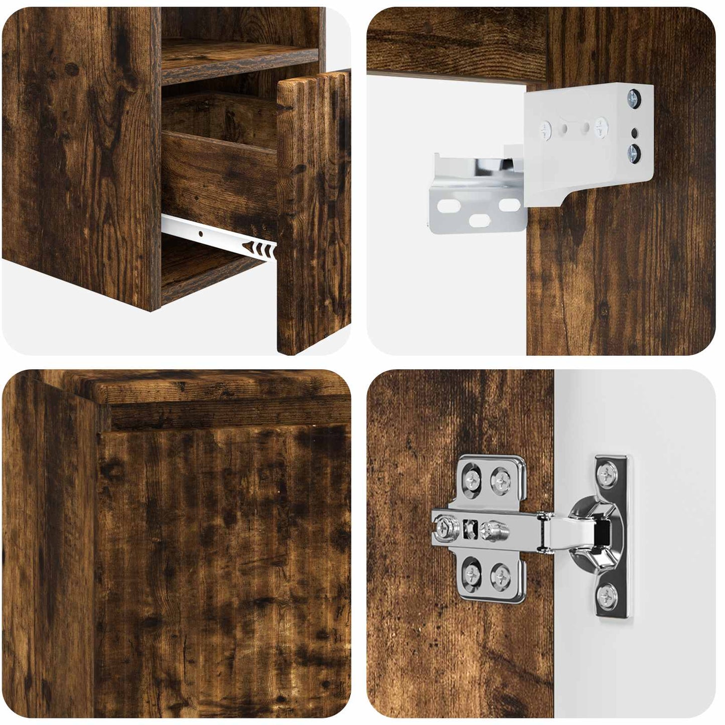 vidaXL Bathroom Cabinet Set 3 pcs Smoked Oak 49.5 x 41 x 64.5 cm