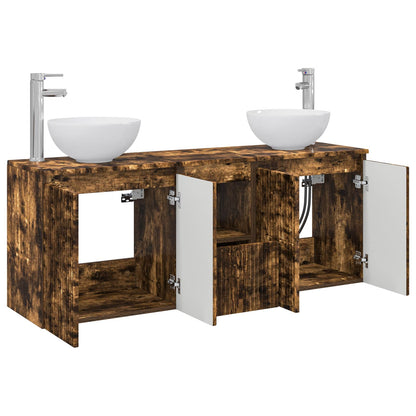vidaXL Bathroom Cabinet Set 3 pcs Smoked Oak 49.5 x 41 x 64.5 cm