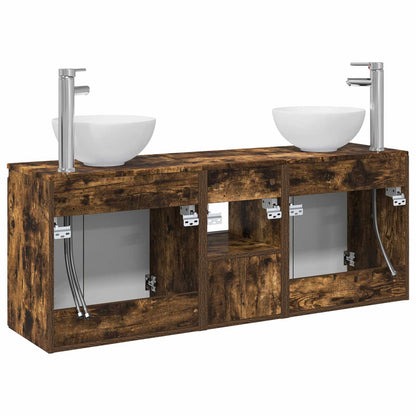 vidaXL Bathroom Cabinet Set 3 pcs Smoked Oak 49.5 x 41 x 64.5 cm