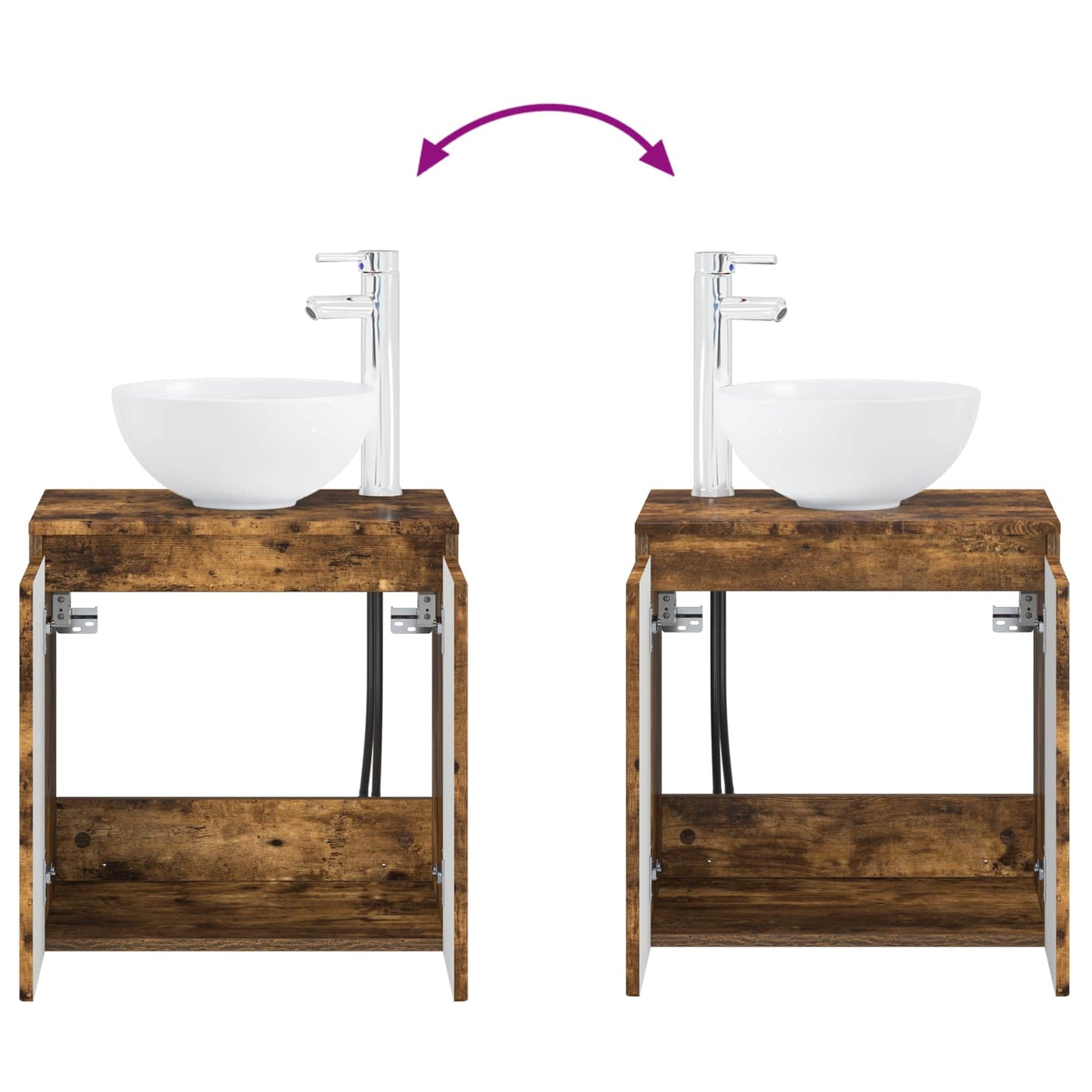 vidaXL Bathroom Cabinet Set 3 pcs Smoked Oak 49.5 x 41 x 64.5 cm