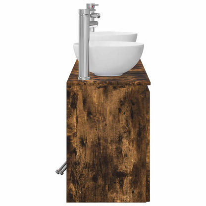 vidaXL Bathroom Cabinet Set 3 pcs Smoked Oak 49.5 x 41 x 64.5 cm