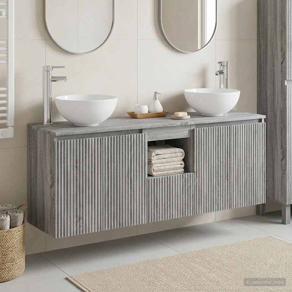 vidaXL Bathroom Cabinet Set 3 pcs Grey Sonoma 49.5 x 41 x 64.5 cm