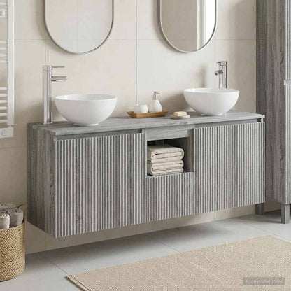 vidaXL Bathroom Cabinet Set 3 pcs Grey Sonoma 49.5 x 41 x 64.5 cm