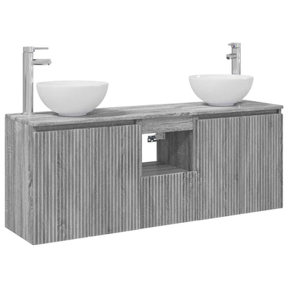vidaXL Bathroom Cabinet Set 3 pcs Grey Sonoma 49.5 x 41 x 64.5 cm