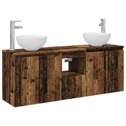 vidaXL Bathroom Cabinet Set 3 pcs Old Wood 49.5 x 41 x 64.5 cm