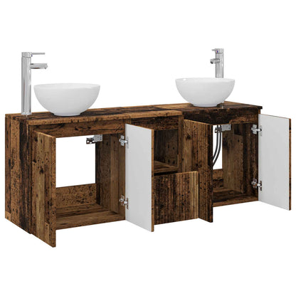 vidaXL Bathroom Cabinet Set 3 pcs Old Wood 49.5 x 41 x 64.5 cm