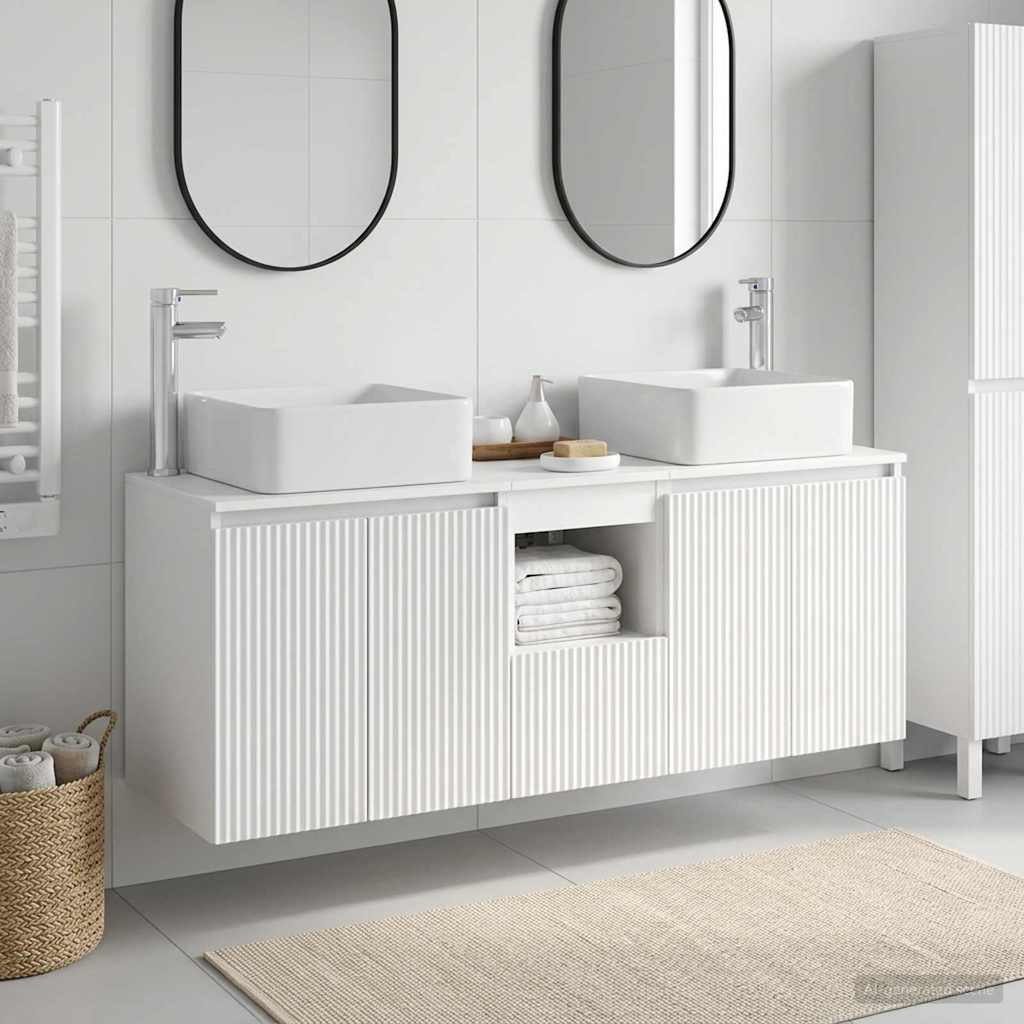 vidaXL Bathroom Cabinet Set 3 pcs White 49.5 x 41 x 63 cm
