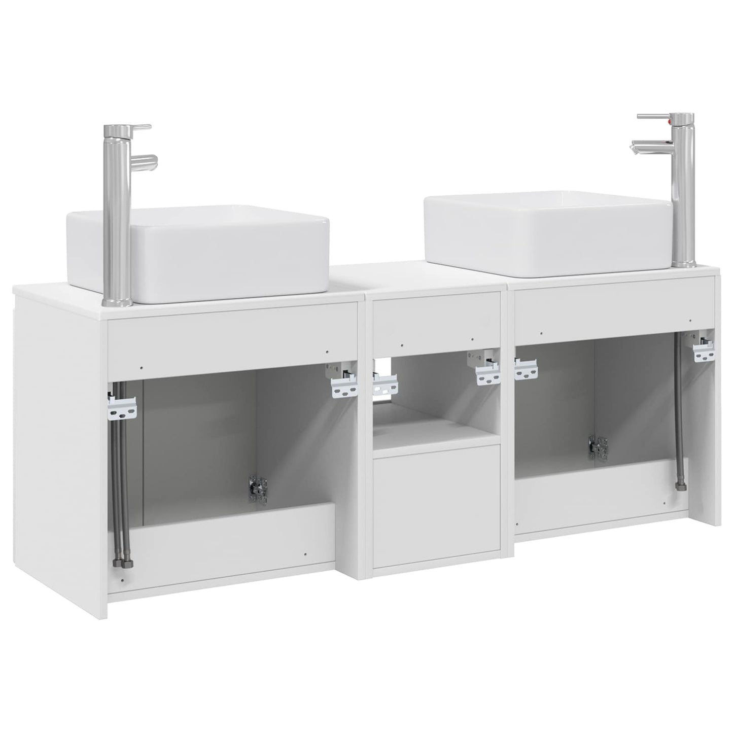 vidaXL Bathroom Cabinet Set 3 pcs White 49.5 x 41 x 63 cm