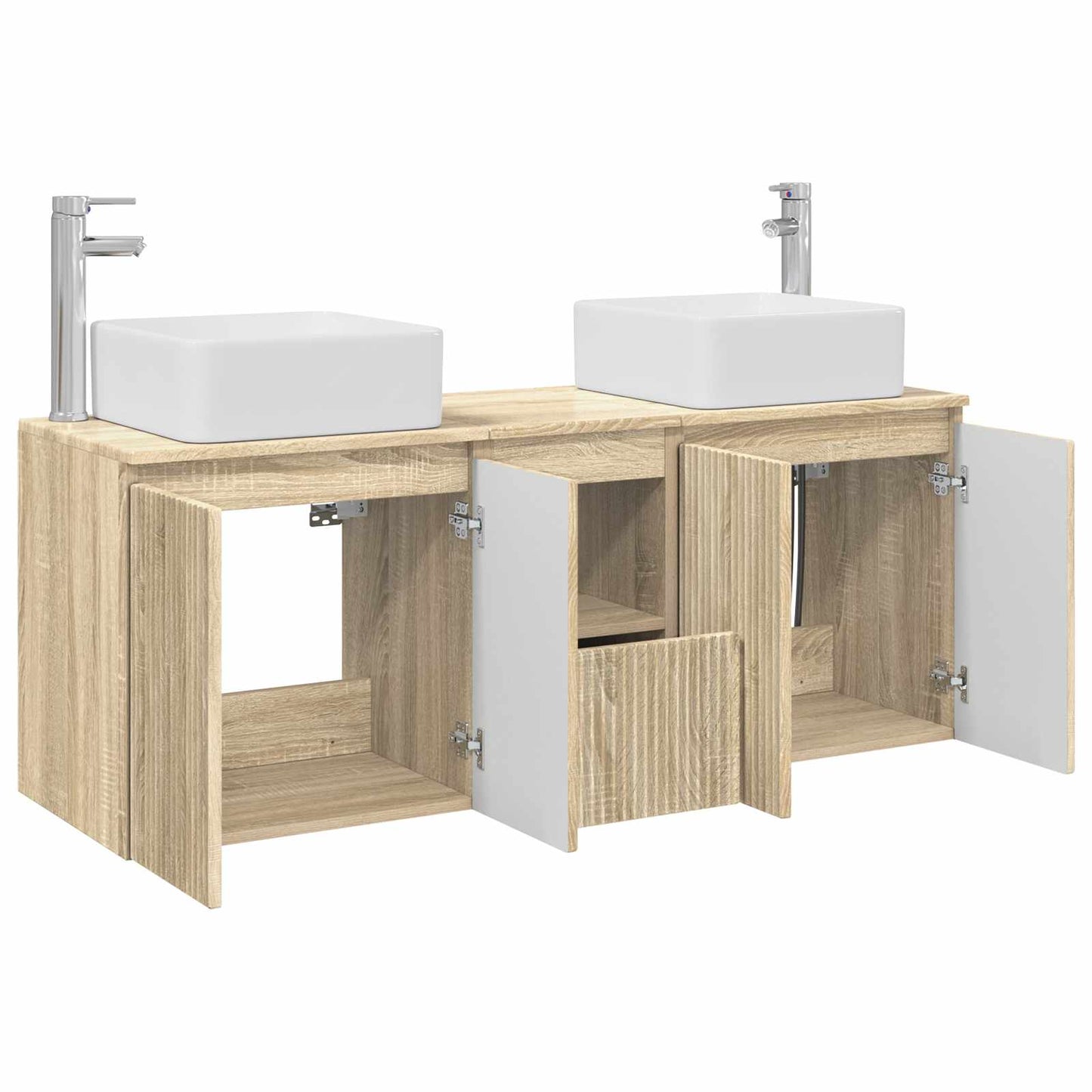 vidaXL Bathroom Cabinet Set 3 pcs Sonoma Oak 49.5 x 41 x 63 cm