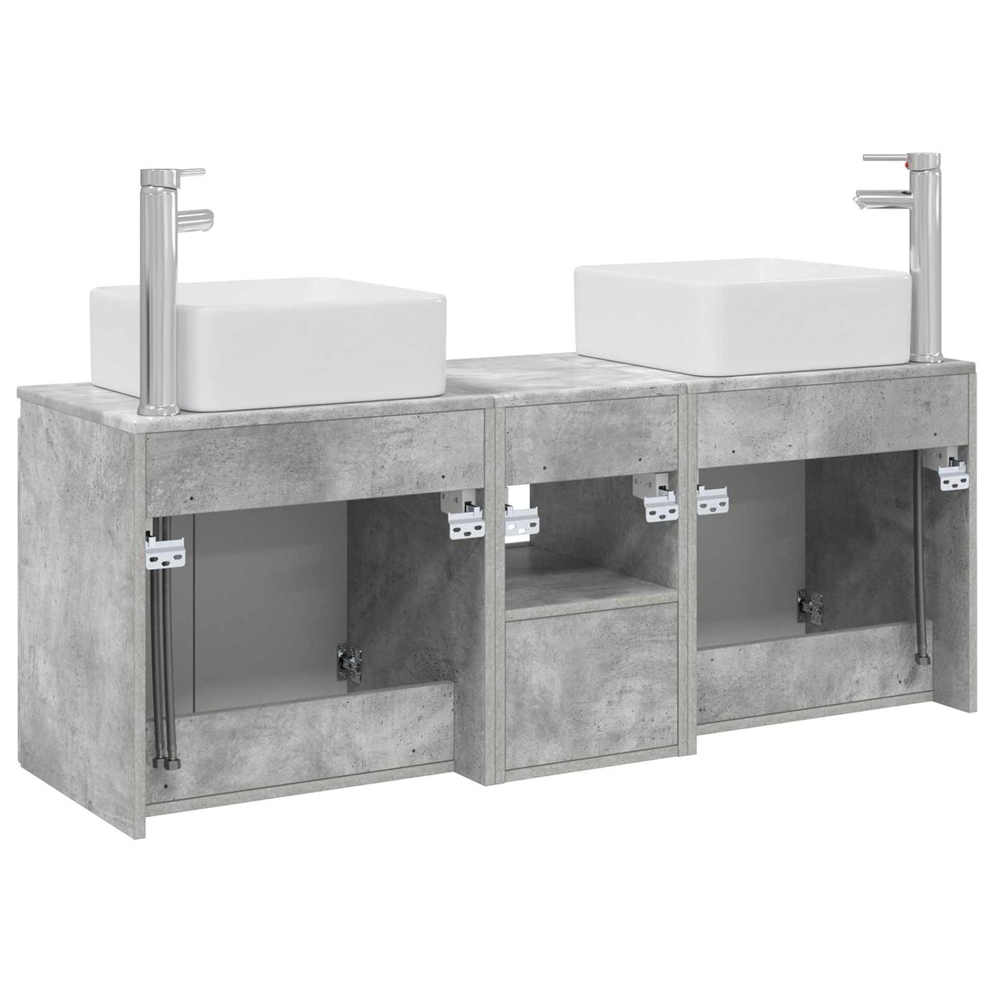vidaXL Bathroom Cabinet Set 3 pcs Concrete Grey 49.5 x 41 x 63 cm