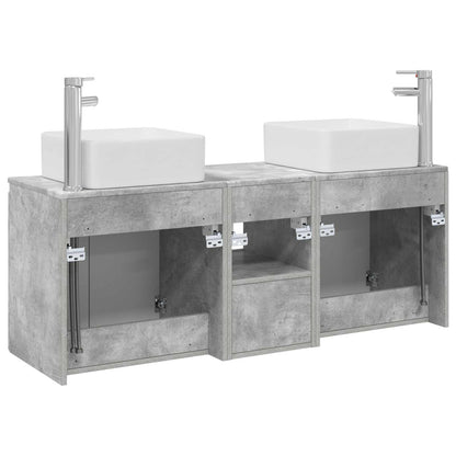 vidaXL Bathroom Cabinet Set 3 pcs Concrete Grey 49.5 x 41 x 63 cm
