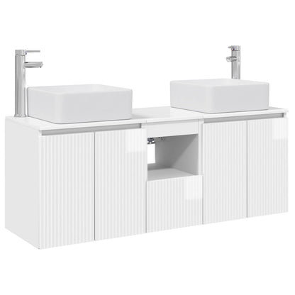 vidaXL Bathroom Cabinet Set 3 pcs High Gloss White 49.5 x 41 x 63 cm