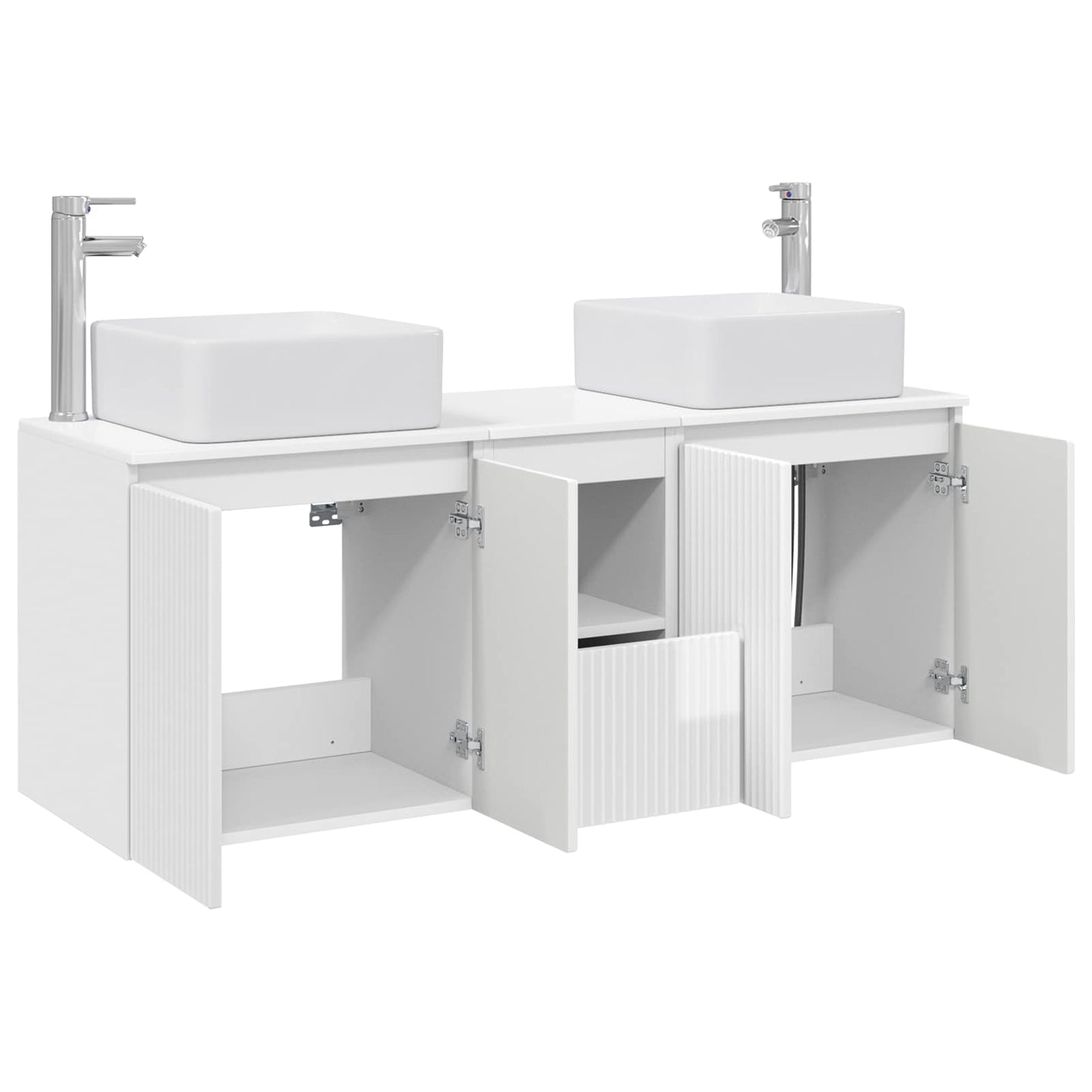 vidaXL Bathroom Cabinet Set 3 pcs High Gloss White 49.5 x 41 x 63 cm