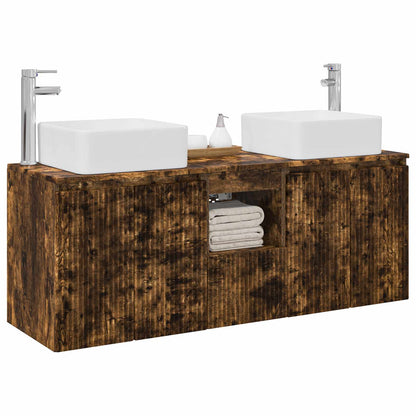 vidaXL Bathroom Cabinet Set 3 pcs Smoked Oak 49.5 x 41 x 63 cm