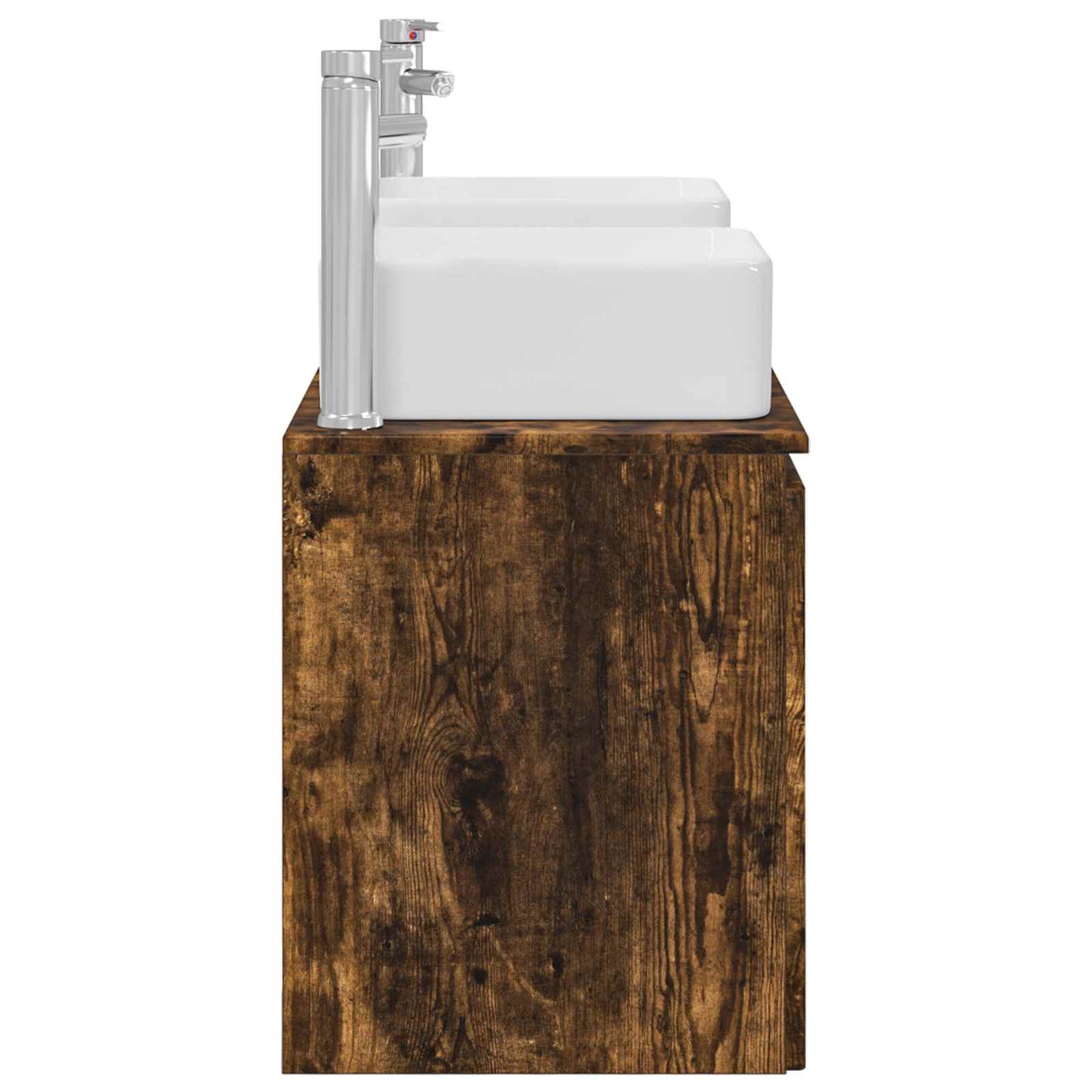 vidaXL Bathroom Cabinet Set 3 pcs Smoked Oak 49.5 x 41 x 63 cm