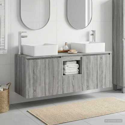vidaXL Bathroom Cabinet Set 3 pcs Grey Sonoma 49.5 x 41 x 63 cm