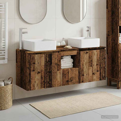 vidaXL Bathroom Cabinet Set 3 pcs Old Wood 49.5 x 41 x 63 cm