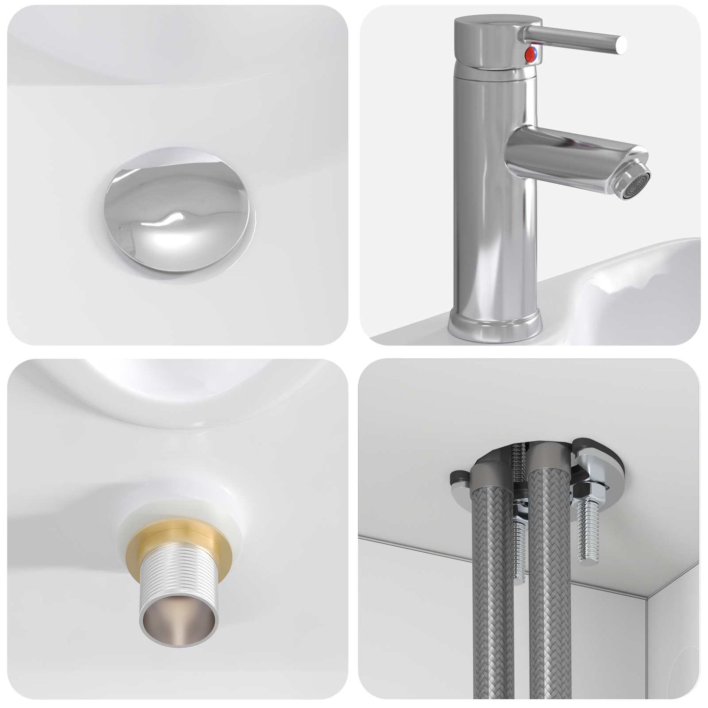 vidaXL Bathroom Cabinet Set 3 pcs White 49.5 x 41 x 62.5 cm