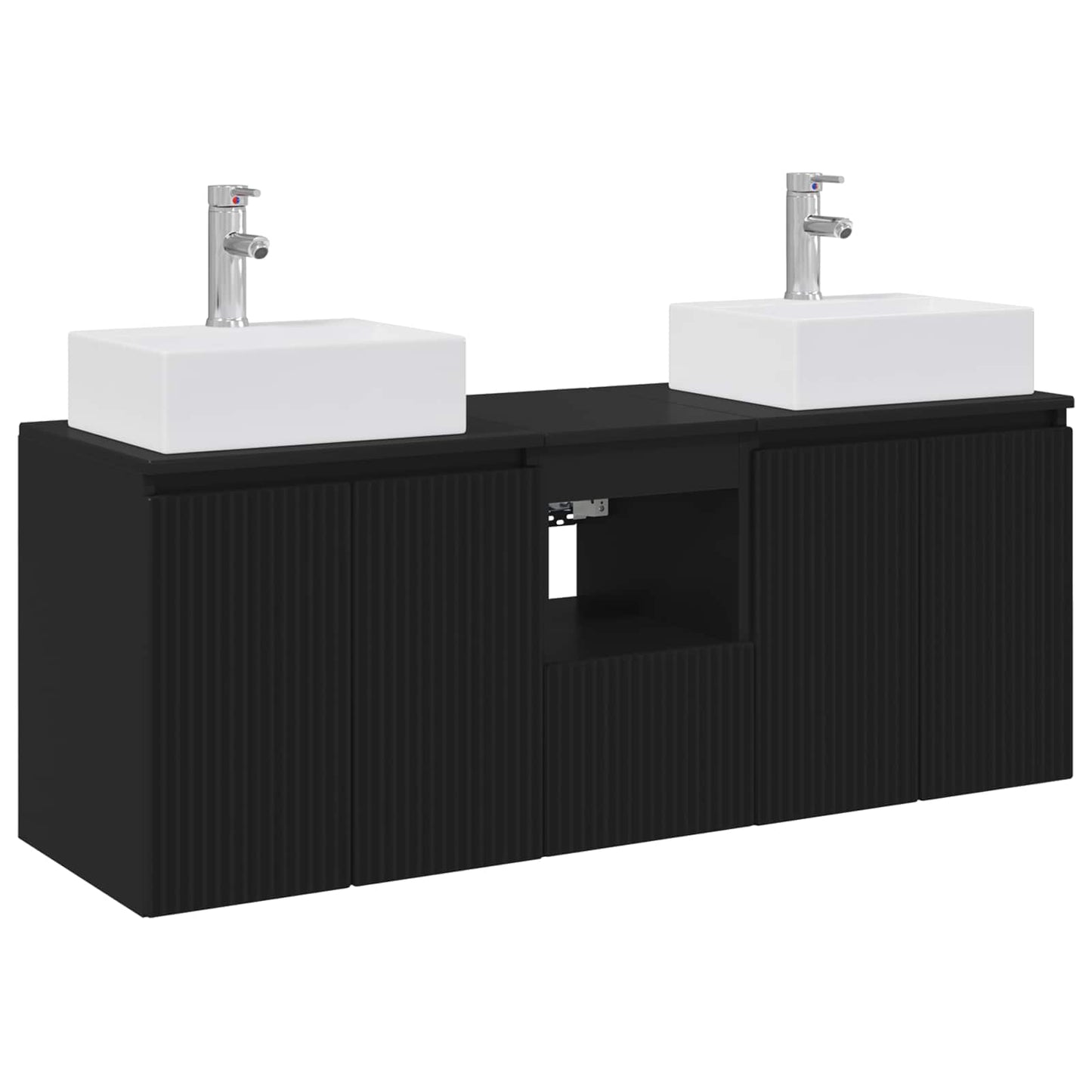 vidaXL Bathroom Cabinet Set 3 pcs Black 49.5 x 41 x 62.5 cm