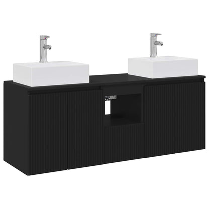 vidaXL Bathroom Cabinet Set 3 pcs Black 49.5 x 41 x 62.5 cm