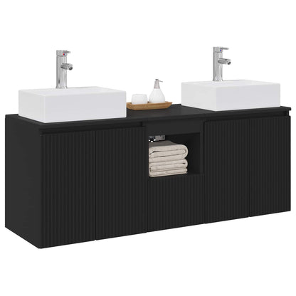 vidaXL Bathroom Cabinet Set 3 pcs Black 49.5 x 41 x 62.5 cm