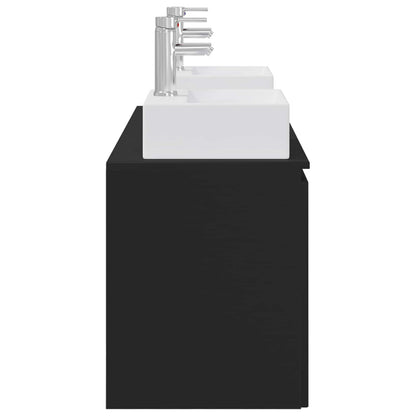 vidaXL Bathroom Cabinet Set 3 pcs Black 49.5 x 41 x 62.5 cm