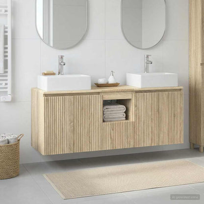 vidaXL Bathroom Cabinet Set 3 pcs Sonoma Oak 49.5 x 41 x 62.5 cm