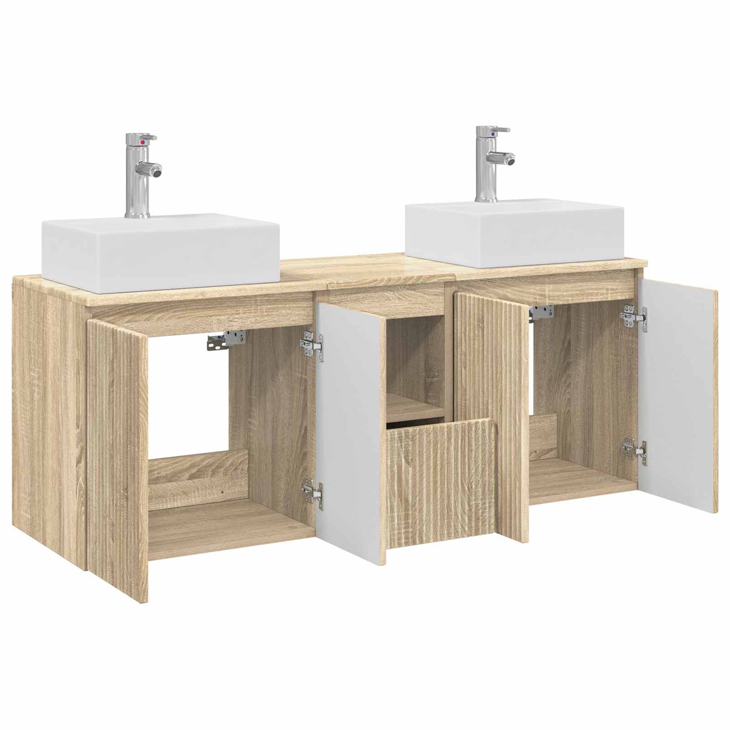 vidaXL Bathroom Cabinet Set 3 pcs Sonoma Oak 49.5 x 41 x 62.5 cm