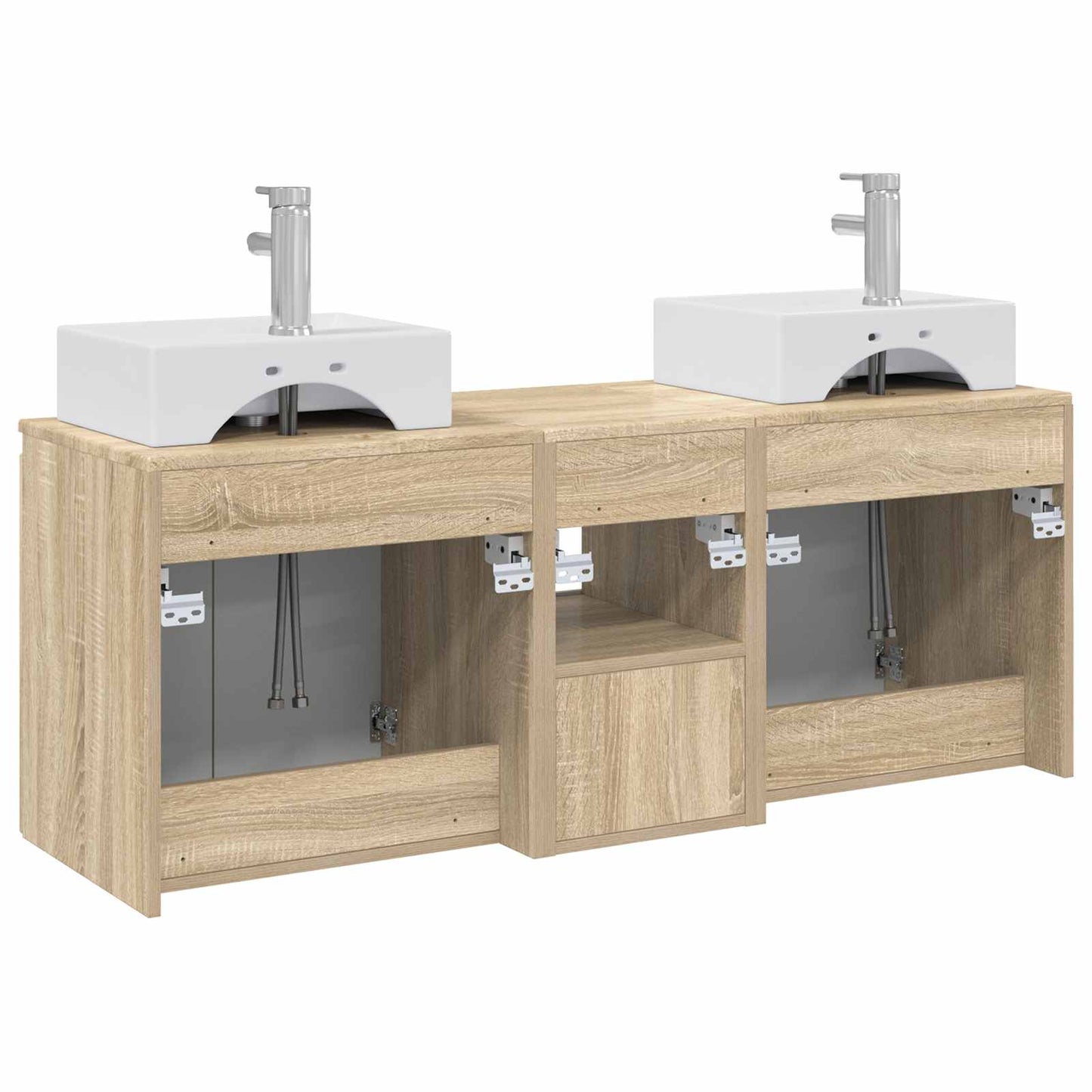 vidaXL Bathroom Cabinet Set 3 pcs Sonoma Oak 49.5 x 41 x 62.5 cm