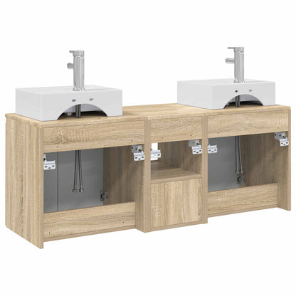 vidaXL Bathroom Cabinet Set 3 pcs Sonoma Oak 49.5 x 41 x 62.5 cm