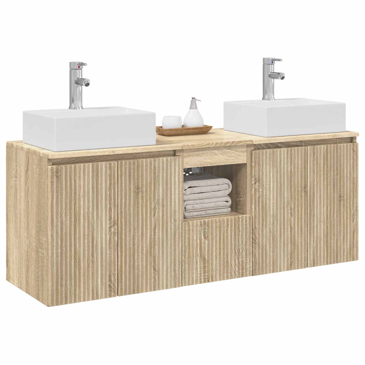 vidaXL Bathroom Cabinet Set 3 pcs Sonoma Oak 49.5 x 41 x 62.5 cm